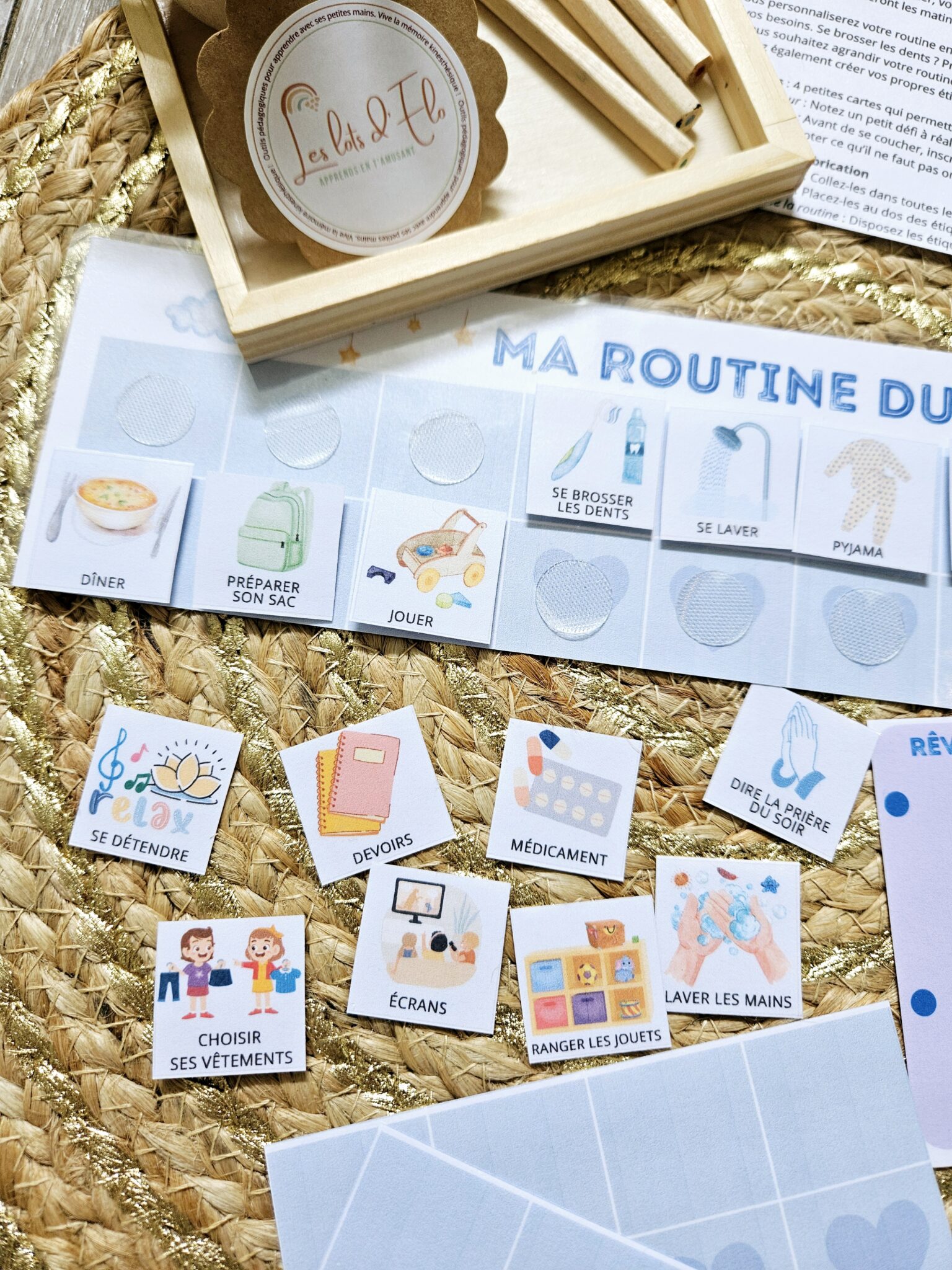 Tableau Routine Visuel Enfant - Matin Soir Montessori Maternelle ...