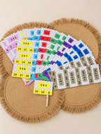 Cartes multiplications à pince, tables de 2 à 10