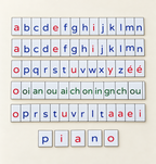 Lettres mobiles script pour écrire ses premiers mots