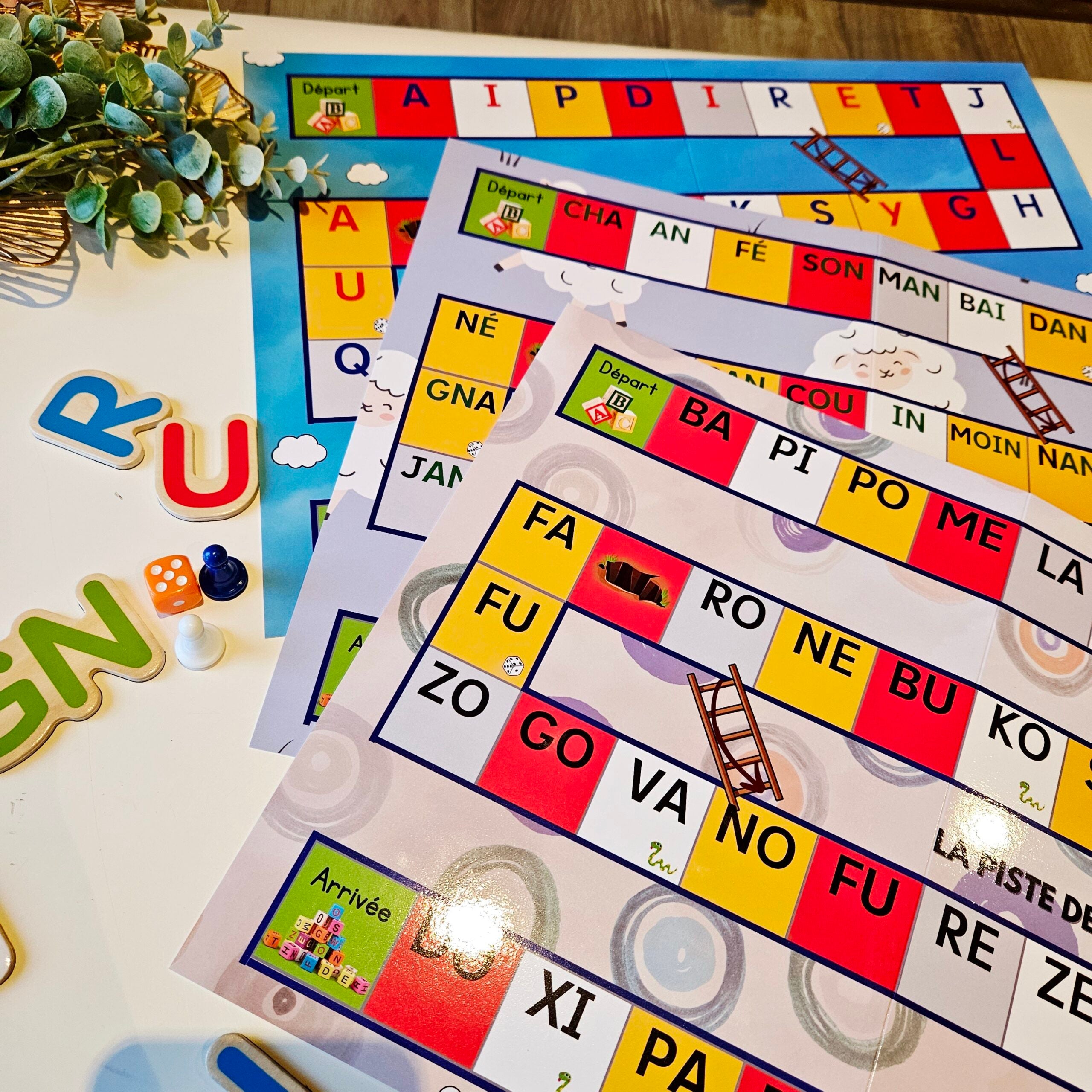 🎲Jeu de l'oie Lecture: sons -> syllabes