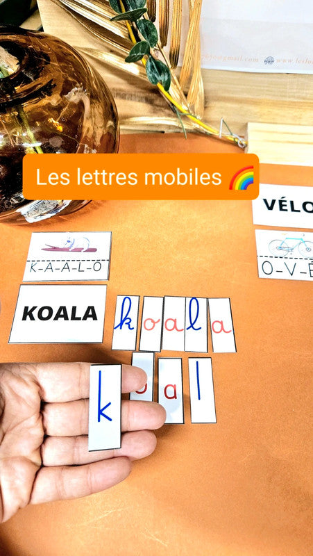 Les lettres mobiles: capitale, script, cursive